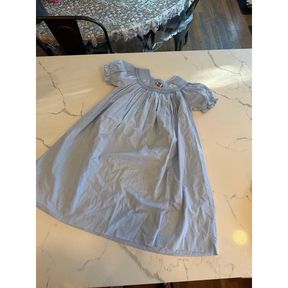 Rosalina football smocked dress girls 6
